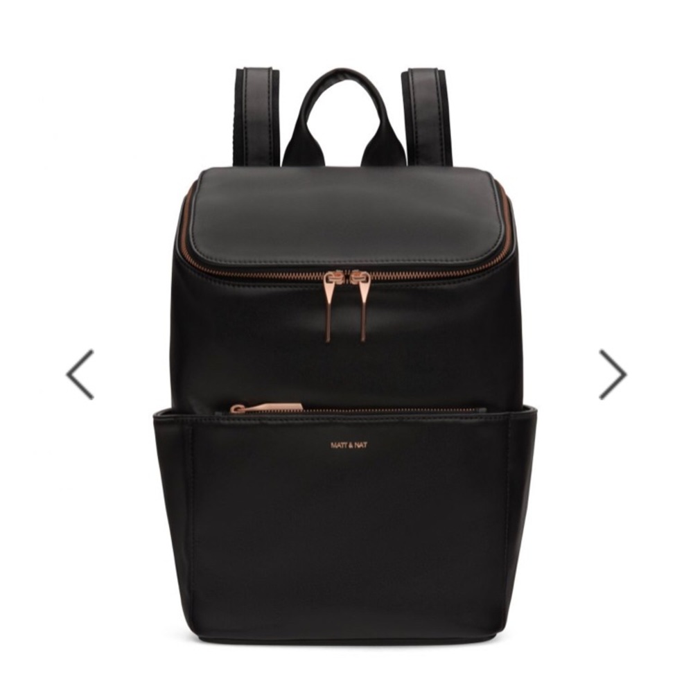 Matt & Nat Brave Backpack Black Rose Gold